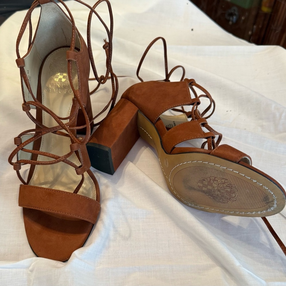 Vince Camuto Wendell Cognac Block Heel